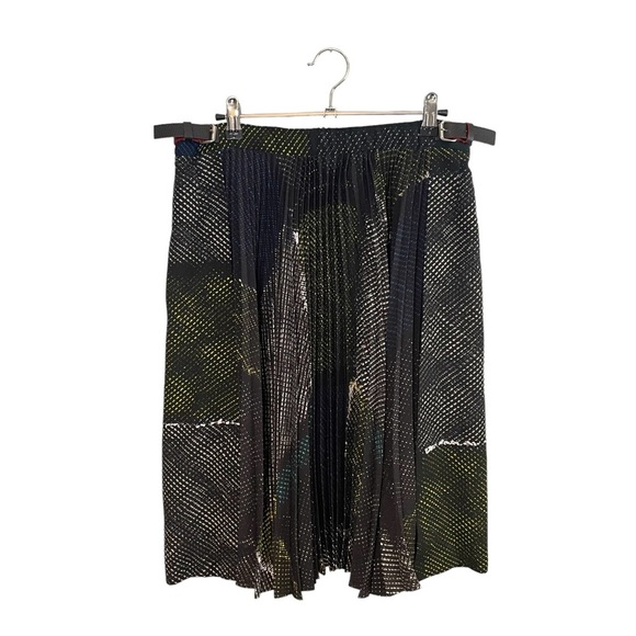 David Szeto Multi-Colored Mixed Print Abstract Pleated Skirt 40 - Picture 1 of 8
